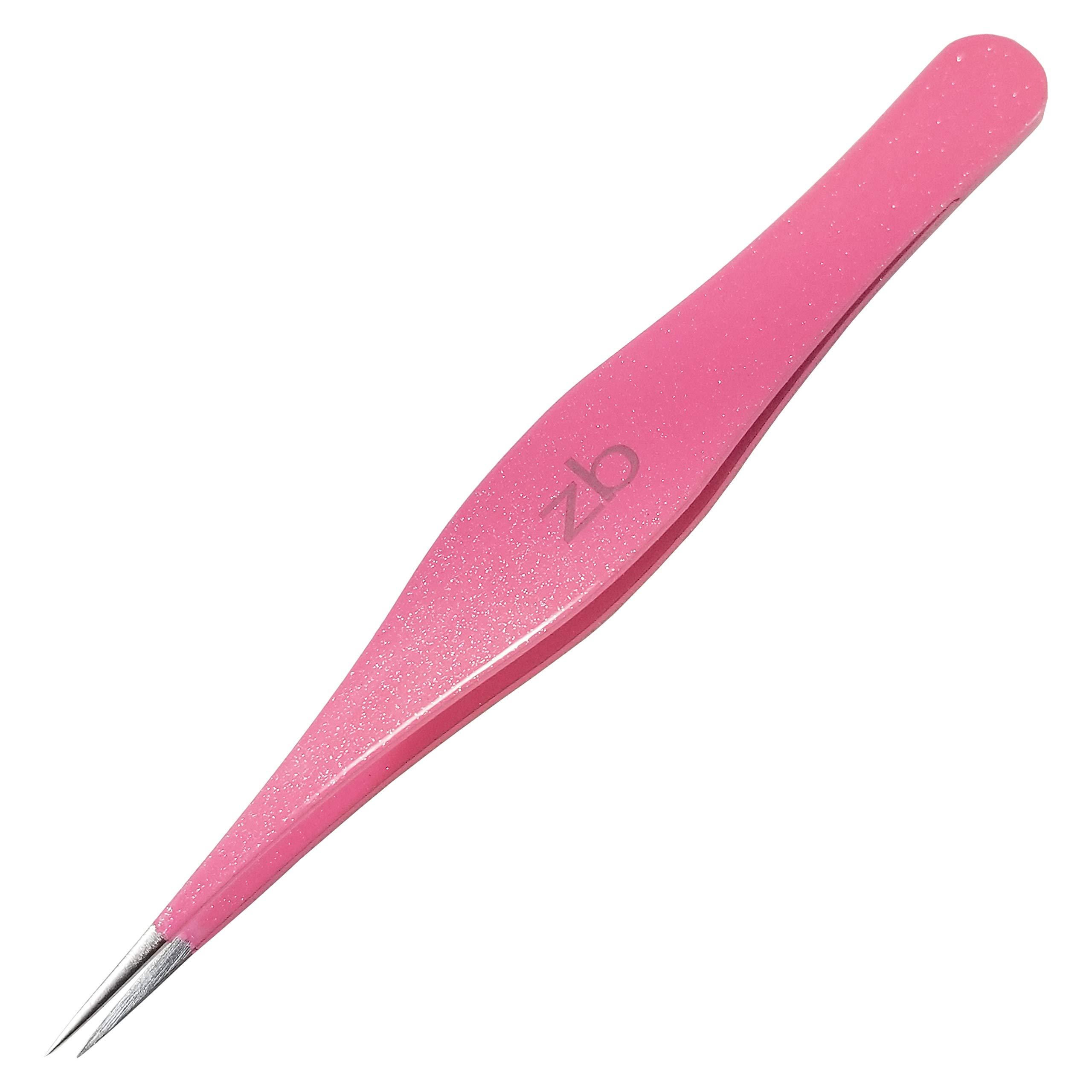 Zizzili Basics Ingrown Hair Tweezers by Zizzili Basics - Surgical Grade Stainless Steel Fine Pointed Tweezers - Precision Aligned Tips for Splinter, Eyebrow & Facial Hair Removal - with Bonus Tip Guard & Carry Pouch