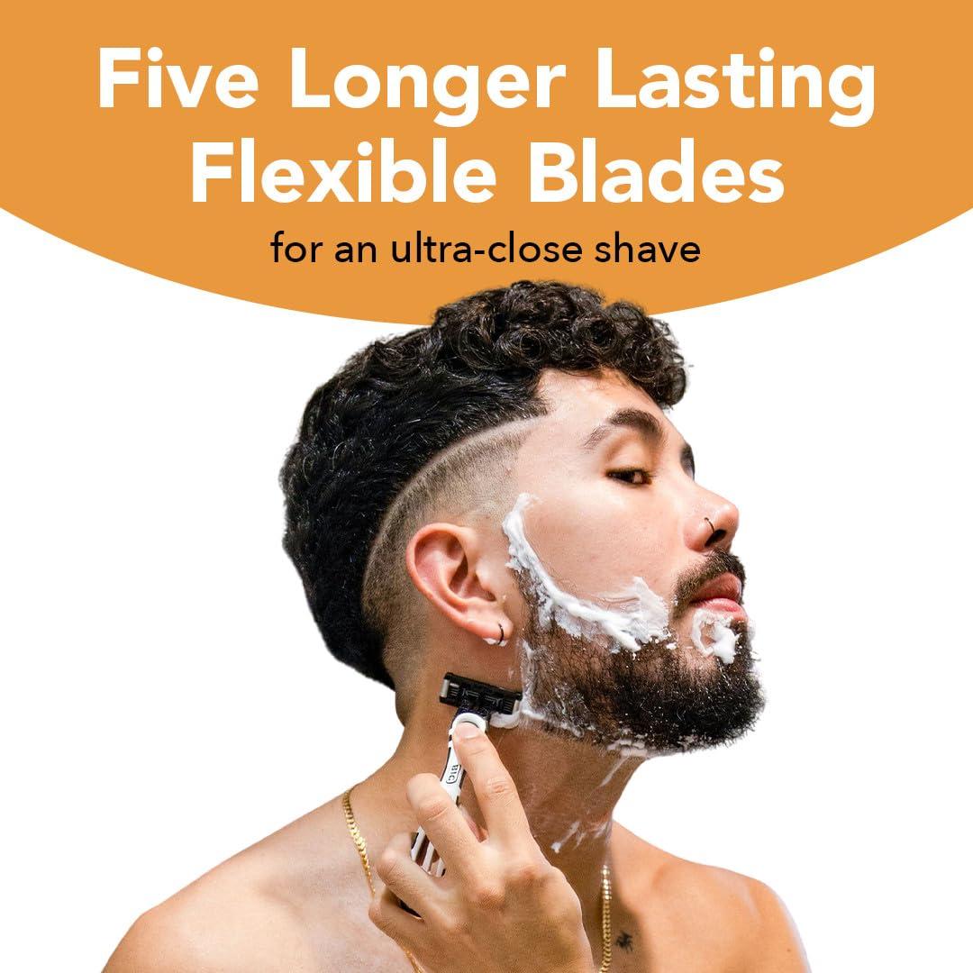 BIC BIC Flex 5 Disposable Razors for Men, Sensitive Skin Razor For a Smooth and Close Shave, Portable Razors with 5 Blades, 4-Pack Disposable Razor Set