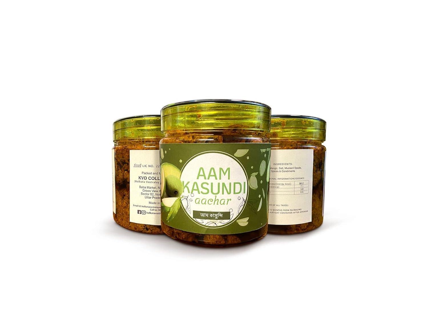 KVD COLLECTION KVD Collection Authentic Mango Pickle In Oil pickel, Aam Kasundi Traditional Home- 250g with Aam Kasundi Pickle, Mango in Mustard Sauce, Aam Kasundi Traditional Home- 250g (Combo Pack)
