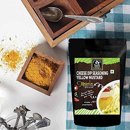 365 STORE TO DOOR 365 STORE TO DOOR Indian Spice - Cheese Dip Seasoning Masala, 250 gm | Yellow Mustard | Homemade Powdered | for Healthy Cooking | Ready to use | All Seasonings Spices | Pure & Hygiene | Spice Mix