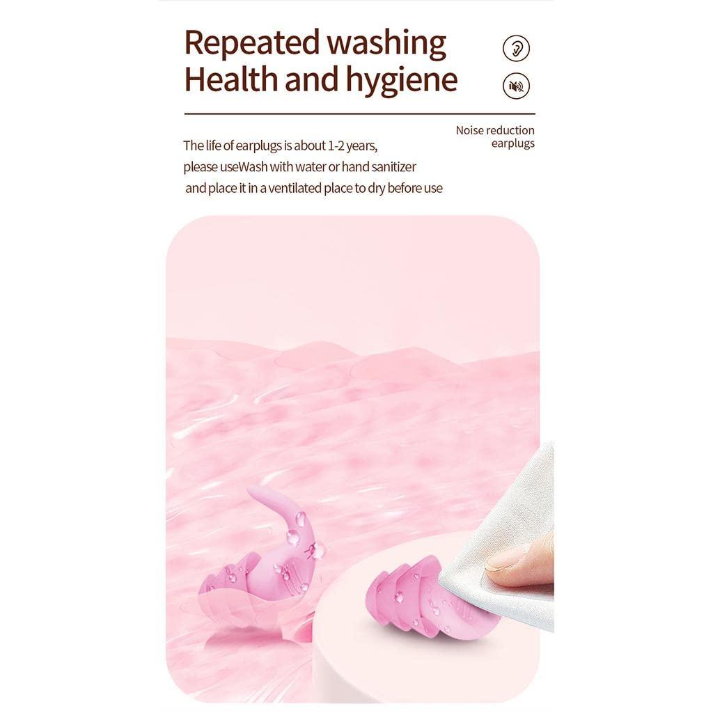 ATORSE ATORSE Noise Reduction Ear Plugs Silicone Sound Blocking For Sleep Snoring Swimming |Extra Soft, Reusable Earbuds Noise Cancellation |Soundproof Earplug Use For Underwater (Black)