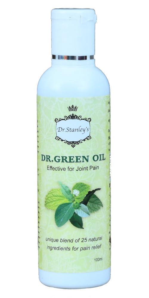 Dr.Stanley Jones Siddha Pharmacy Pvt Ltd Dr Stanley\'s Dr Green Oil (100 ml) - Effective Oil For Joint Pain, Back Pain, Body Pain, Shoulder Pain, Injuries And Inflammation - Proven, Natural, Herbal Treatment