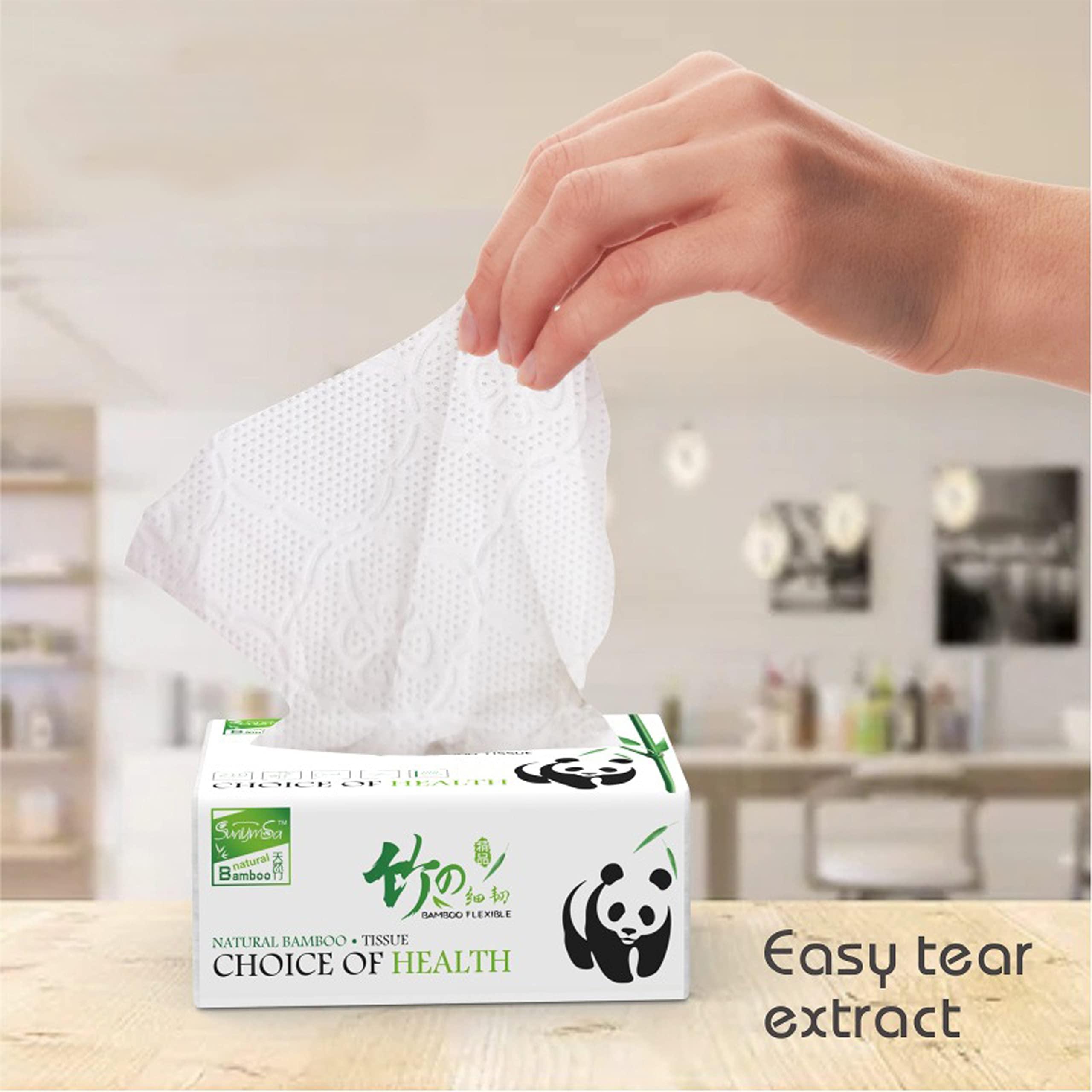 Orange Paper Orange Paper 3 Ply bamboo pulp Facial Tissue Soft Pack, Car Tissue Refill, Disposable Facial Tissues, Face Towel, Tissues Travel Size Pack for Car, 70 Pulls per pack (Pack of 5)