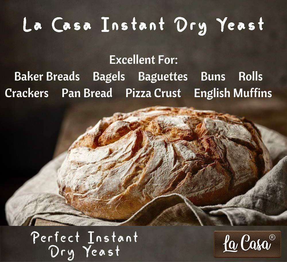 La Casa La Casa Premium Instant Dry Yeast | Baker's Quality | High Sugar Tolerant | Gluten Free & Vegan | 250 GMS |