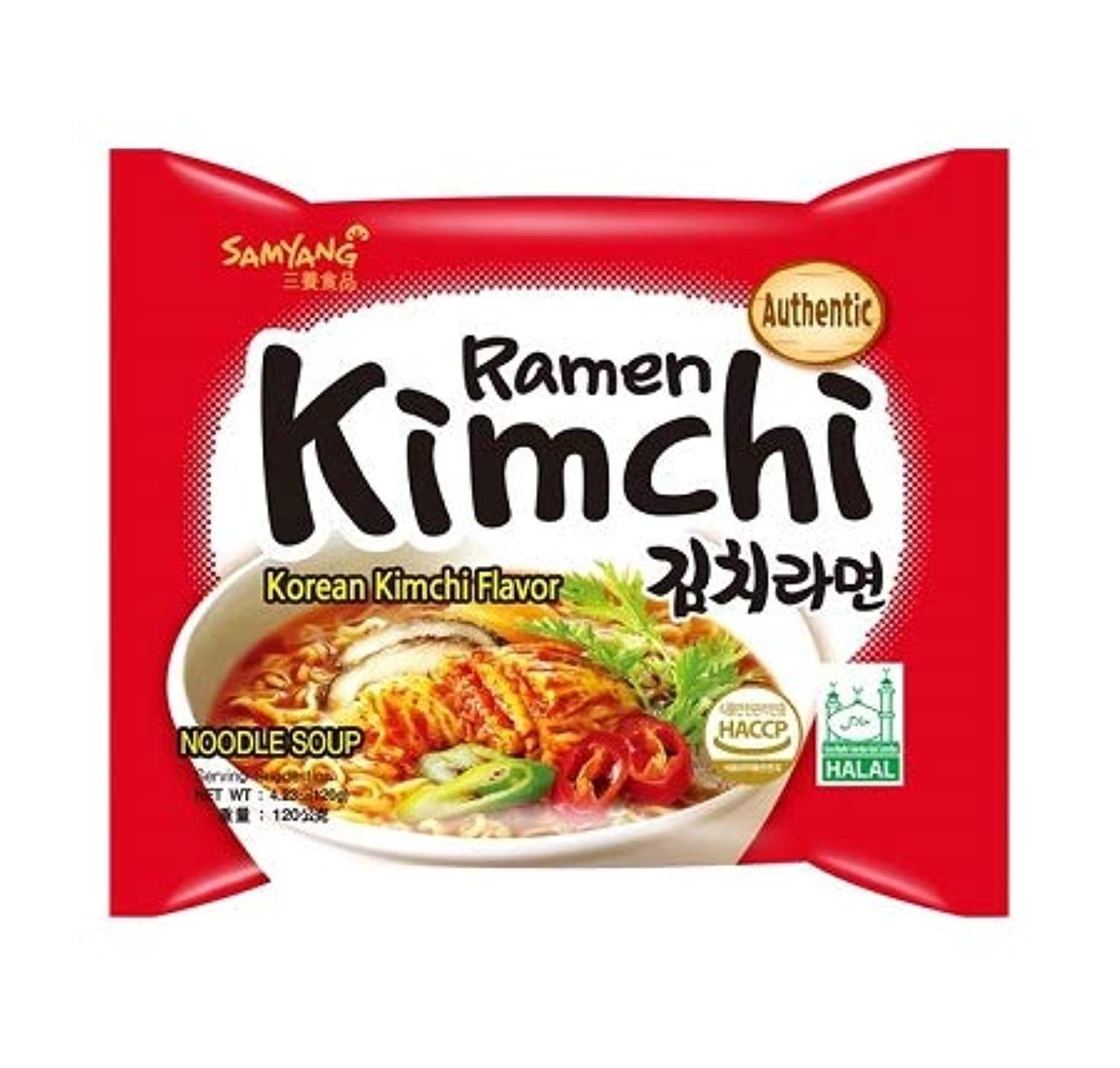 Sam Yang Samyang Kimchi Hot Chicken Flavour Ramen Instant Korean Noodles - 120gm*4Pack (Pack of 4) (Imported)