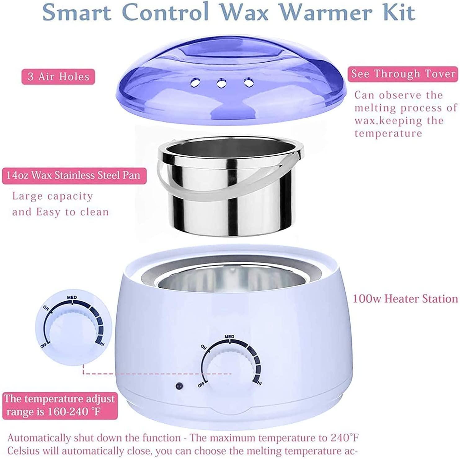 ZSIGNS Wax Warmer,Professional Electric Hot Wax Warmer Hair Removal Kit Waxing Kit Wax Melts for Hard Wax Beans,Painless Wax Remover for Legs, Face, Body, Bikini Area Home Waxing Kit