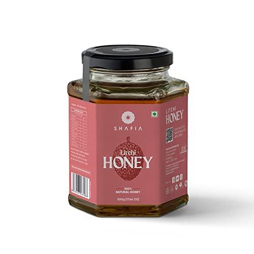 SHAFIA Shafia Litchi Honey : 100% Pure & Natural, Unprocessed Honey, No Sugar Adulteration (500 Gram)