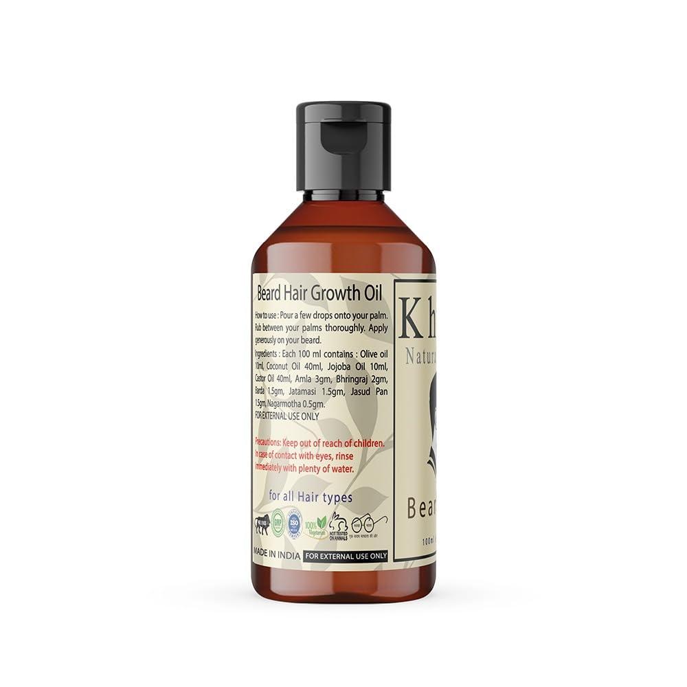 Khadi Natural Herbal Khadi Natural Herbal Beard Oil For Men For Thicker And Longer Beard With Coconut Olive And Jojoba Oil Stimulates Bear Growth (100ml)