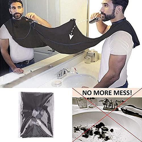 TecTake Beard Bib Apron, Mens Beard Hair Catcher for Shaving and Trimming, Non-Stick Beard Shave Cape, Grooming Accessories Tools & Gifts for Husband or Dad