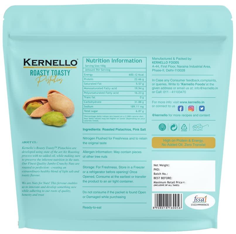 KERNELLO KERNELLO Roasted Salted Pistachios 1kg - AIR Roasted Dry Fruit Pista 1kg, NON FRIED Low Salted Pista, Dry Fruits Pistachio High Protein Snacks (Pack of 5 x 200g)