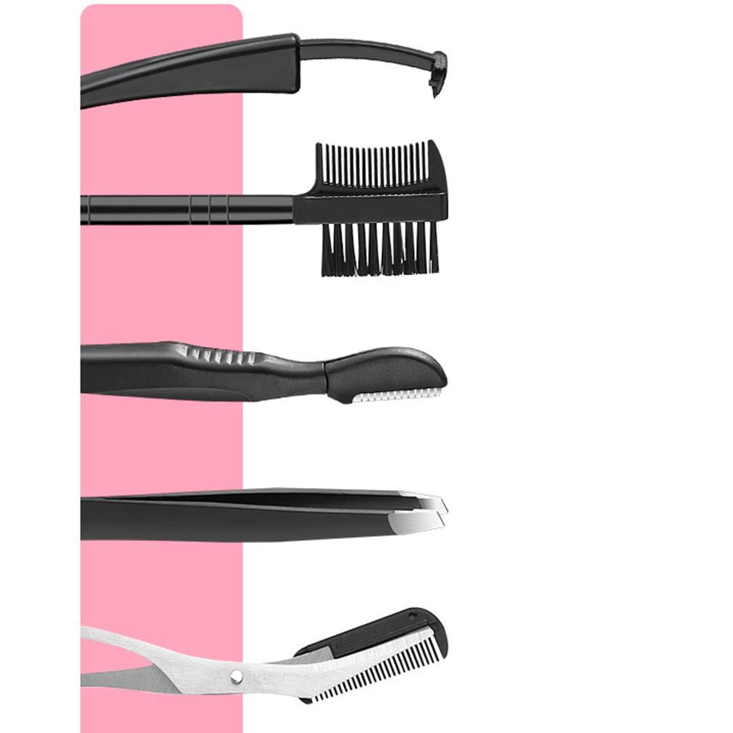 Coxeer Coxeer Black Hair Remover Spring Creative Stainless Steel Threading Tool with 5 Eyebrow Tools for Women Girls