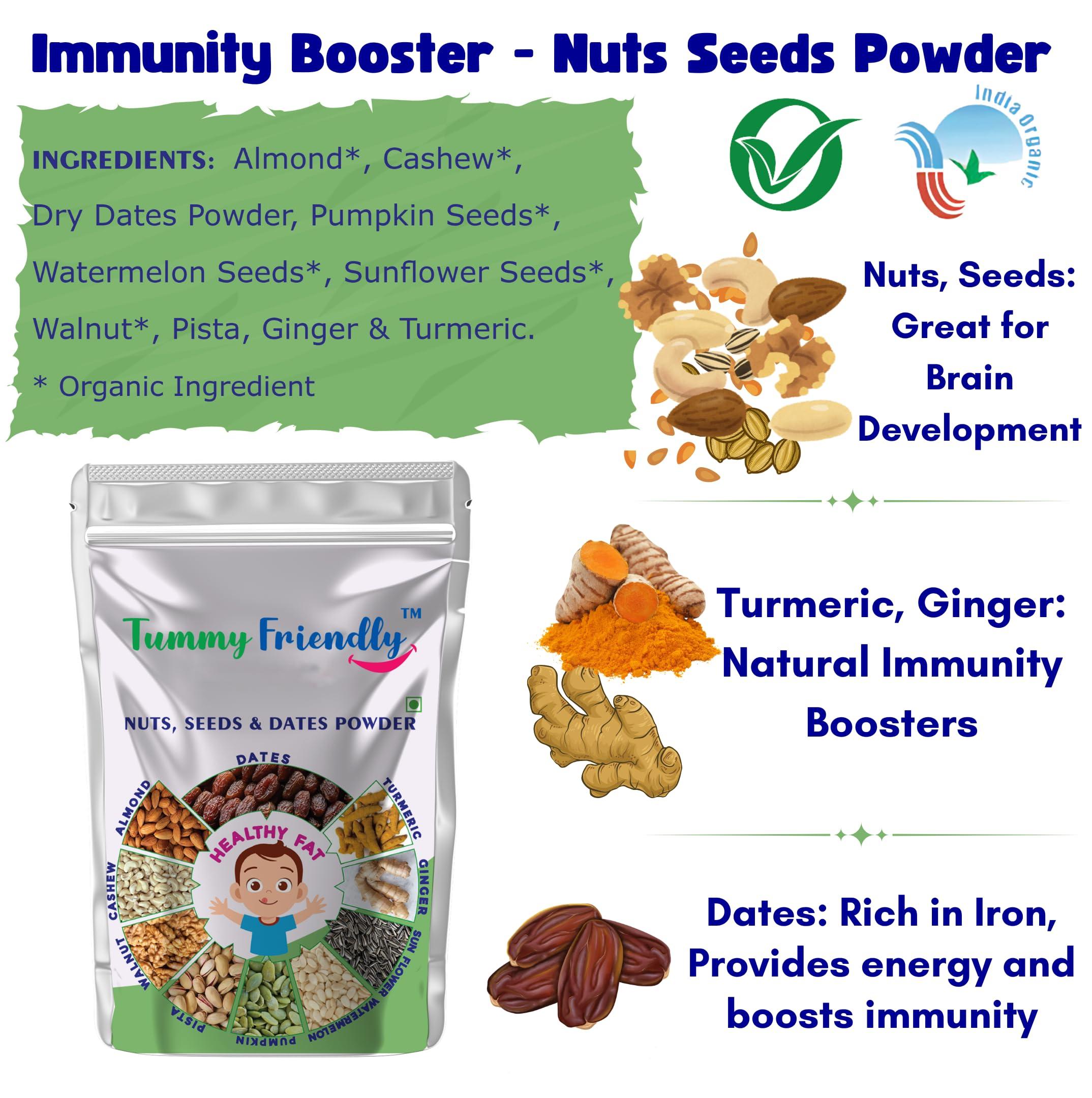 Happy Tumms Tummy Friendly Foods Premium Nuts Seeds and Dates Powder | Organic Dry Fruit Powder For Baby Kids | Dry Nuts Powder For Babies Kids and Adults | No Hidden Sugar | Immunity Booster | No Additives | 200g