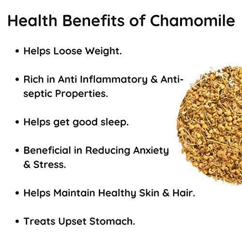 TeaRaja TeaRaja Pure Chamomile Tea (100 g) -Makes 55 Cups Pure Herbal Tea Reduce Anxiety and Stress Classic Calming Herb Get Good Sleep Caffeine-Free
