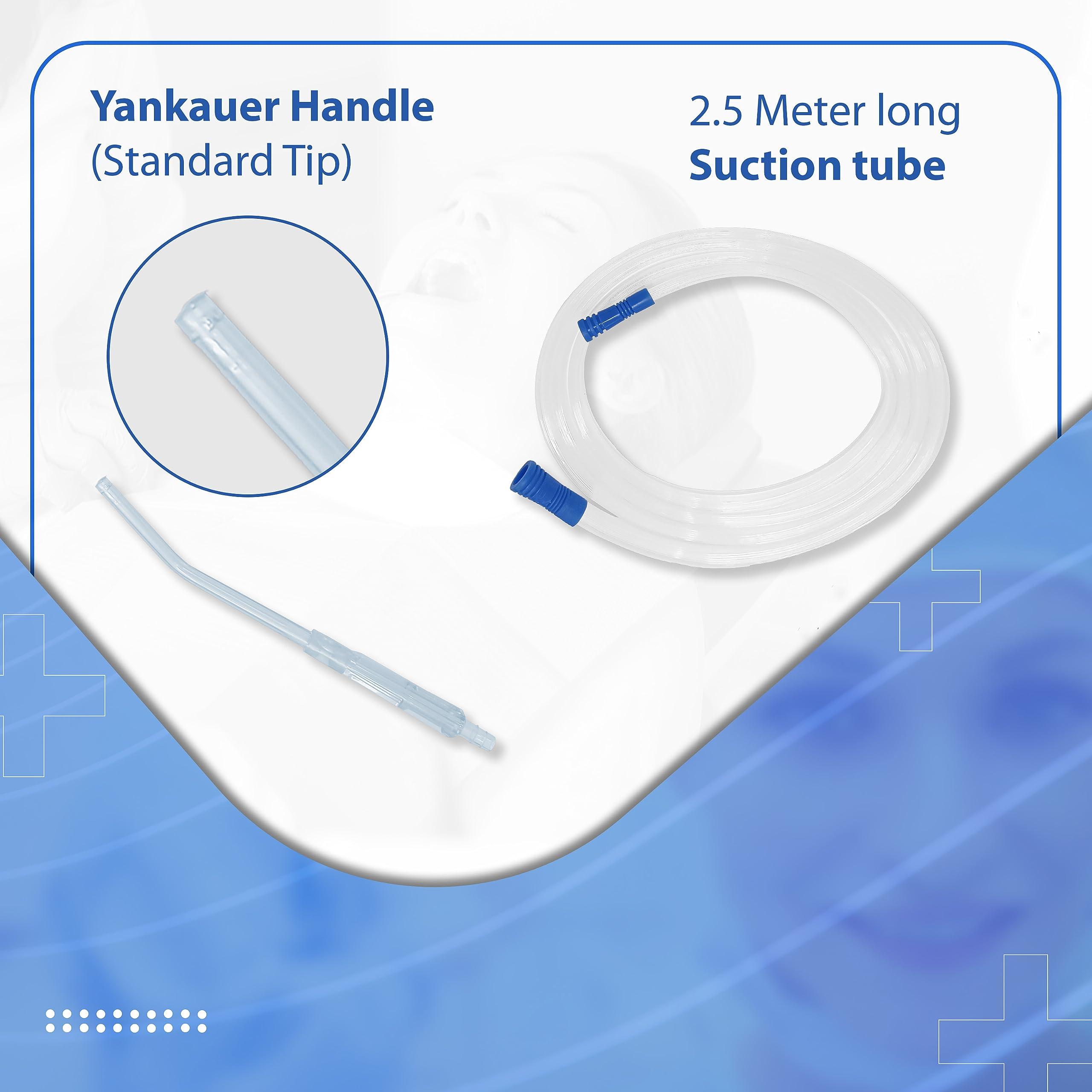 OTICA Otica Yankauer Suction Set | 2.5M Long Suction Tube with Yankauer Handle | Sterile - EO (Yankauer Handle Standard Tip., 1)