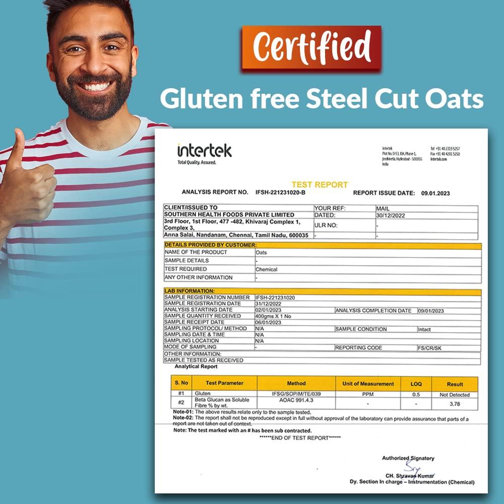 Manna Manna 100% Steel Cut Oats 3kg | Gluten Free | Diabetic Friendly | High Protein & Fibre 3kg (Pack of 2)