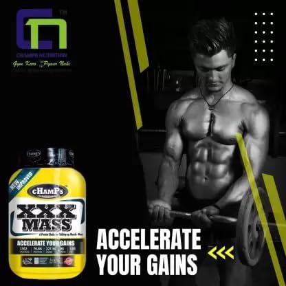 CHAMPS NUTRITION CHAMPS NUTRITION XXX MASS 1.8 kg (4 lbs) Weight Gainers/Mass Gainers (1.8 kg) (Vanilla)