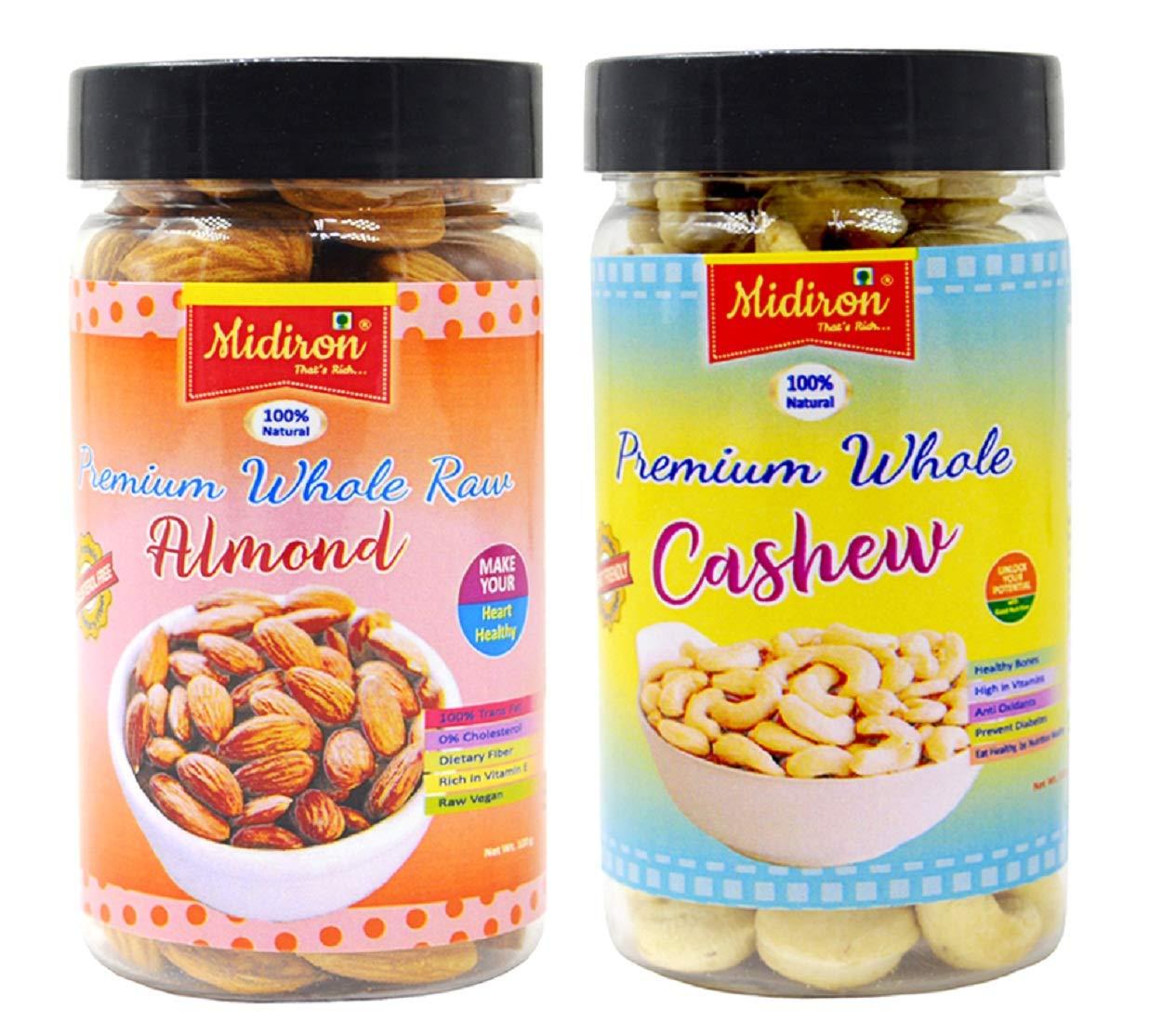 Midiron Midiron 100 % Natural Premium Whole California Row Almond & Cashew (100g each)