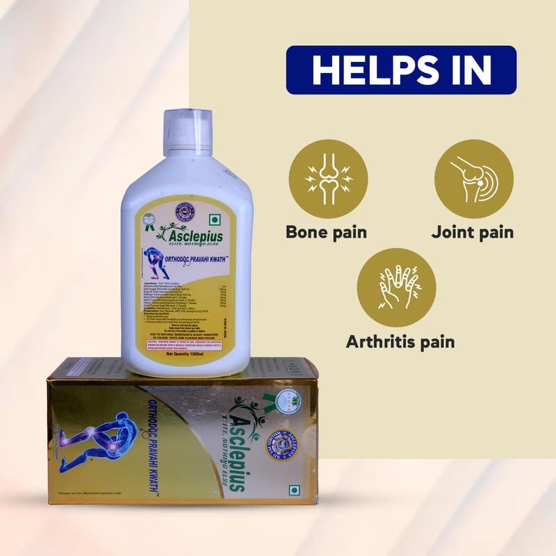 ASCLEPIUS WELLNESS Asclepius Orthodoc Pravahi Kwath Gives Natural Relief for Joint and Muscle Pain, Anti-Inflammatory, Supports Mobility, Ayurvedic Formula - 1000ml