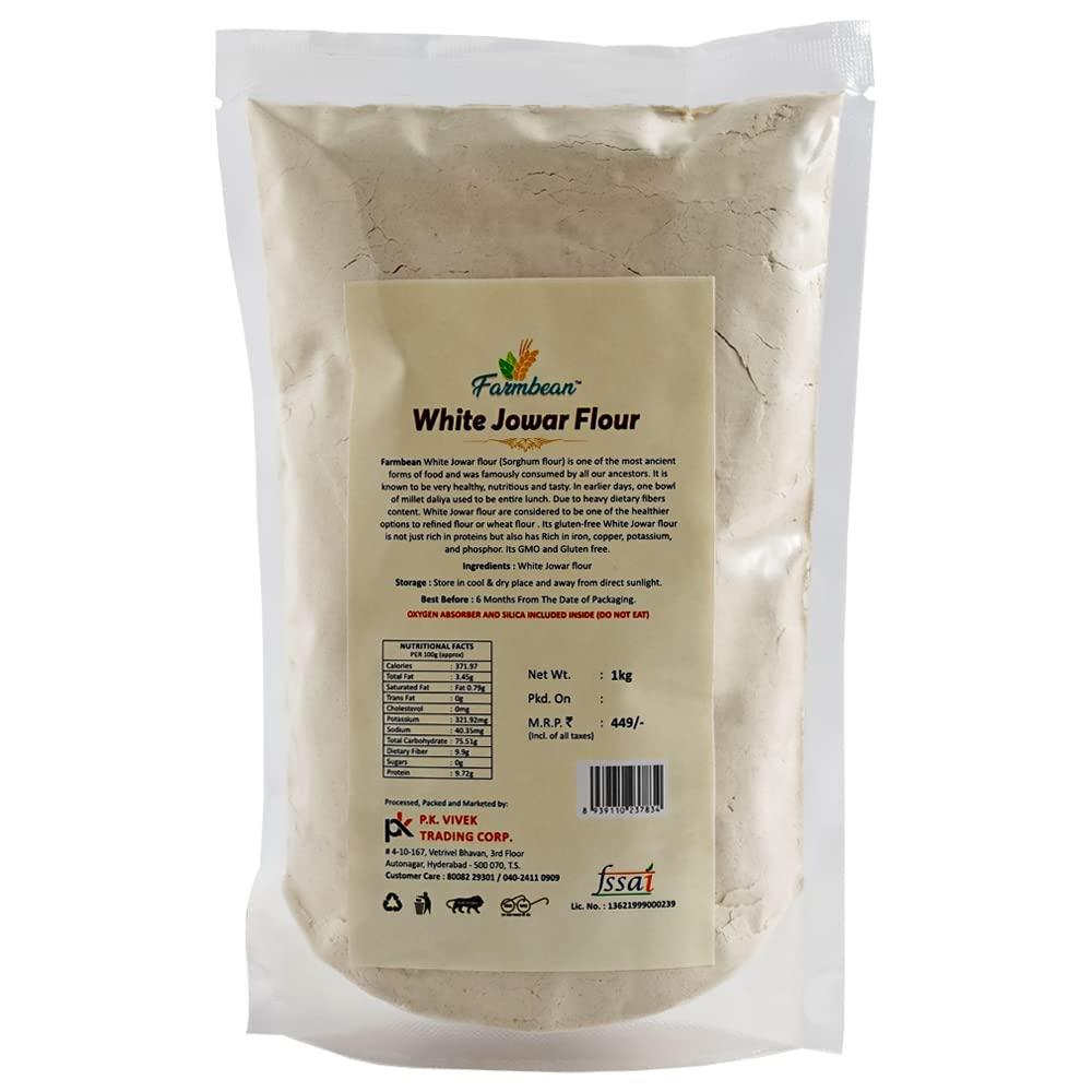 Farmbean Farmbean White Jowar Flour | Sorghum Flour | Jonna atta - 1 Kg