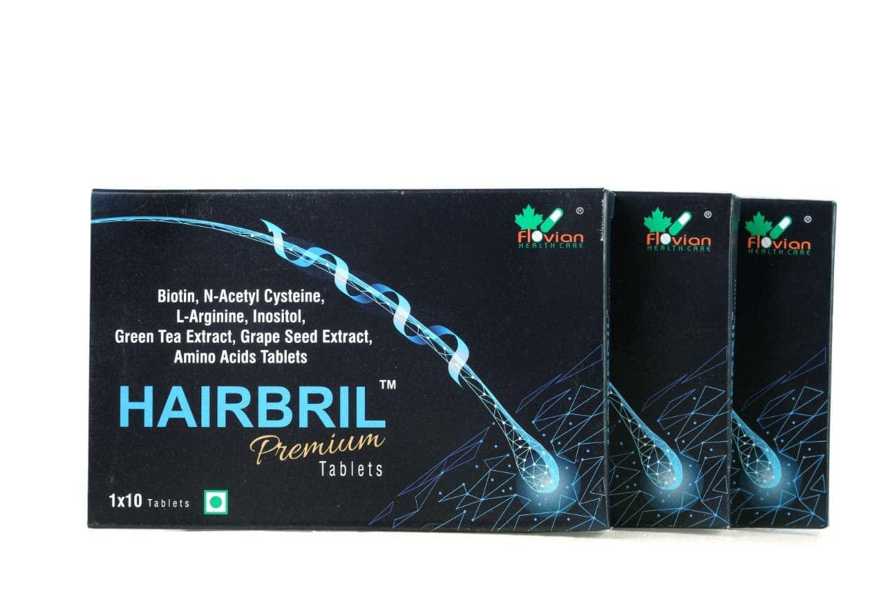 HAIRBRIL HAIRBRIL Healthy Hair Supplement 30 Tablets (Pack Of 3), 0.07 Kilograms