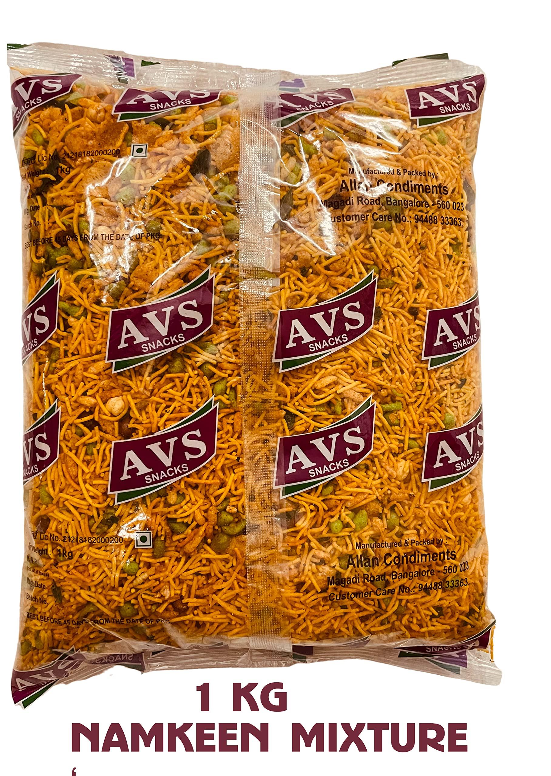 Best Cart-Happy shopping ALLAN CONDIMENTS Namkeen 1kg Snacks mixture fresh Made with Boondi Bhujiya Sev Curry leaves product Peanuts 1 Kg Jumbo