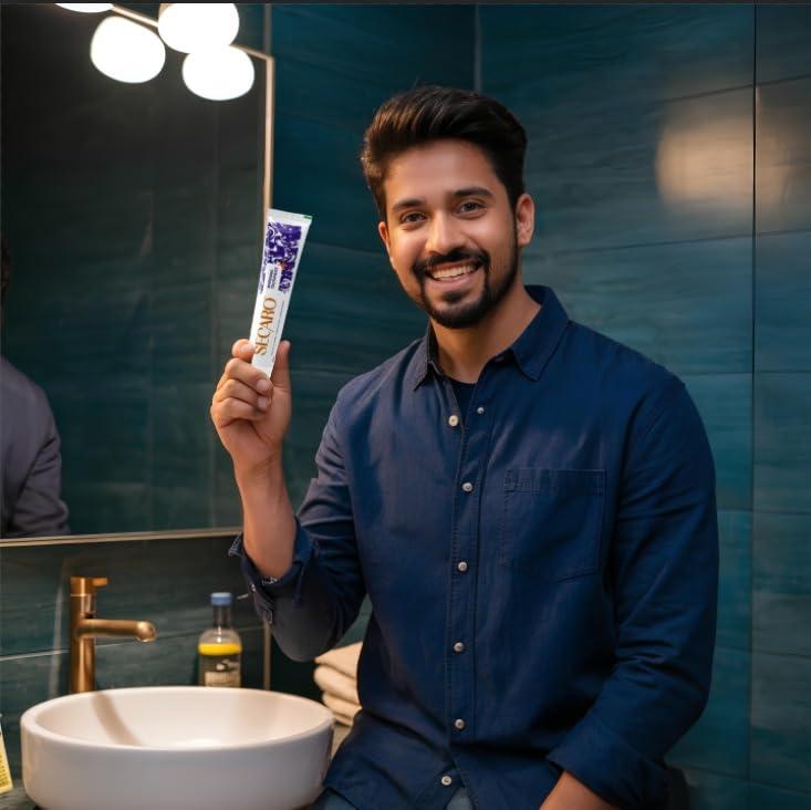 Secaro Secaro Teeth Whitening Toothpaste | Pack of 4 Toothpaste for Fresh Breath | Cleans and Remove the Yellow Stains from Teeth | Cool Blue Color Toothpaste for Teeth Sensitivity | 100gm Each