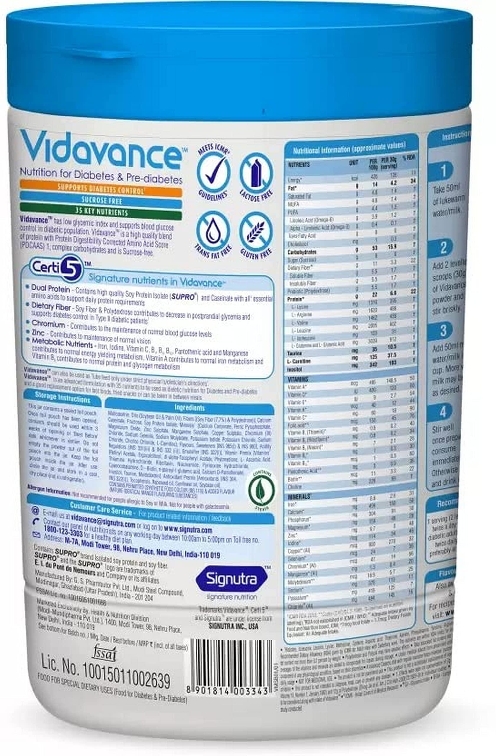 Vidavance Vidavance Mango Flav - Bottle of 400 gm Powder