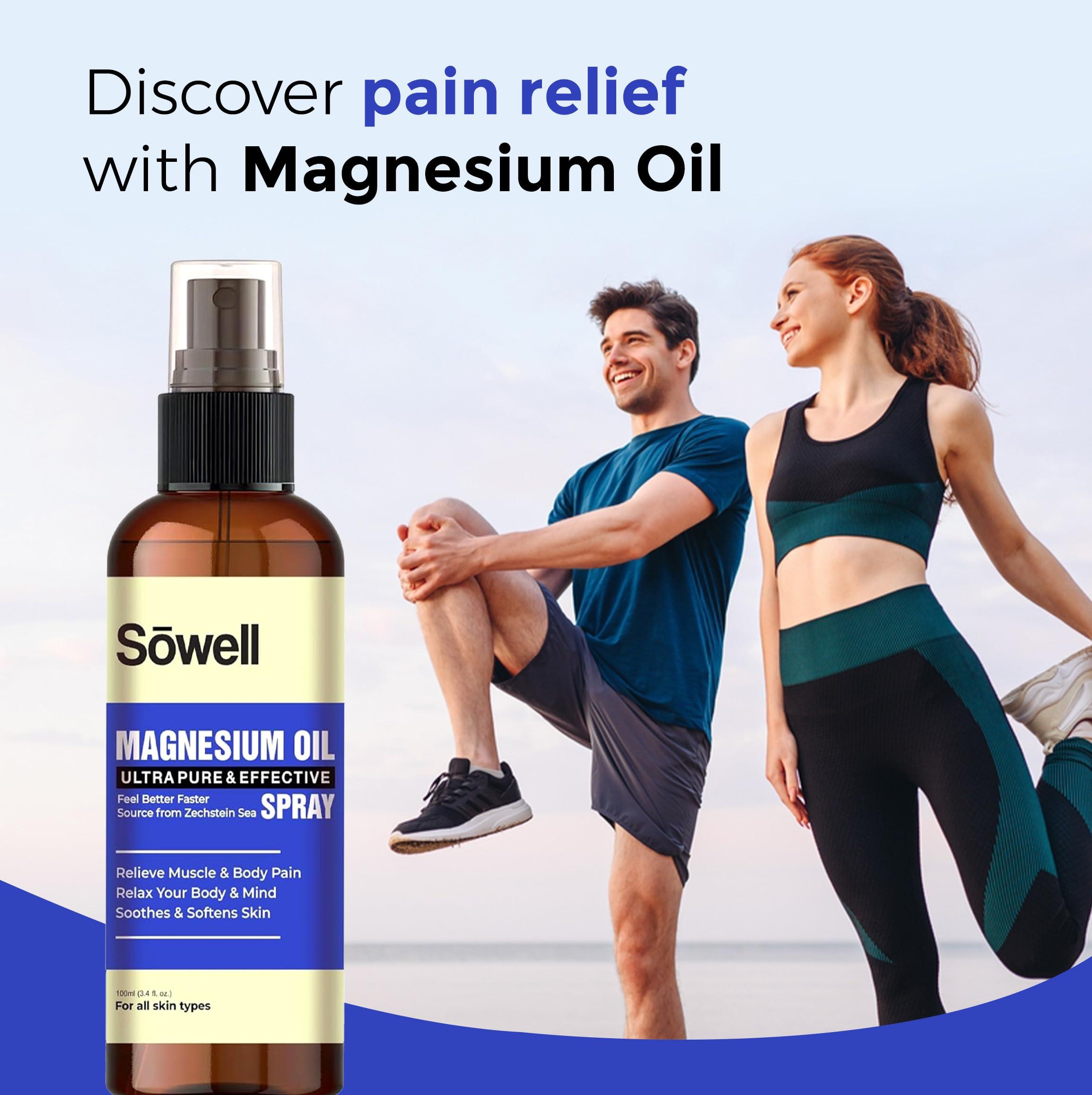 Sowell Health Sowell Magnesium Oil | Ultra Pure and Effective Spray for Muscle and Body Pain Relief, Relaxing Your Body and Mind