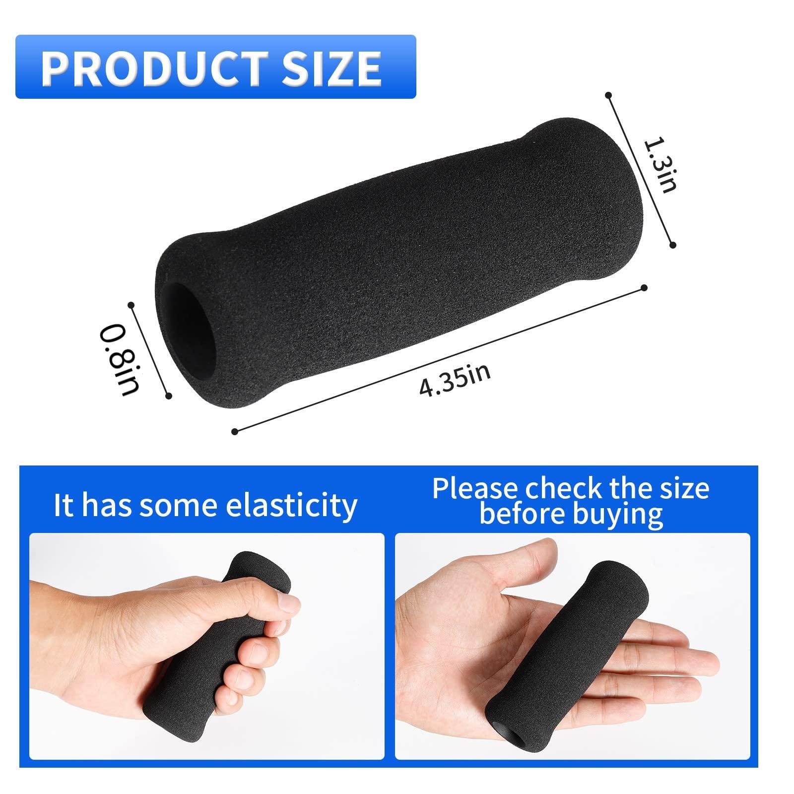 YOJOR 4PCS Cane Handle Grip Replacement Cane Grip Foam Cane Grip Replacement Offset Cane Grips Walking Cane Hand Grip Foam Handle for Cane Bicycle Handlebars 4.53 x 0.8 x 0.8 Inch, Black