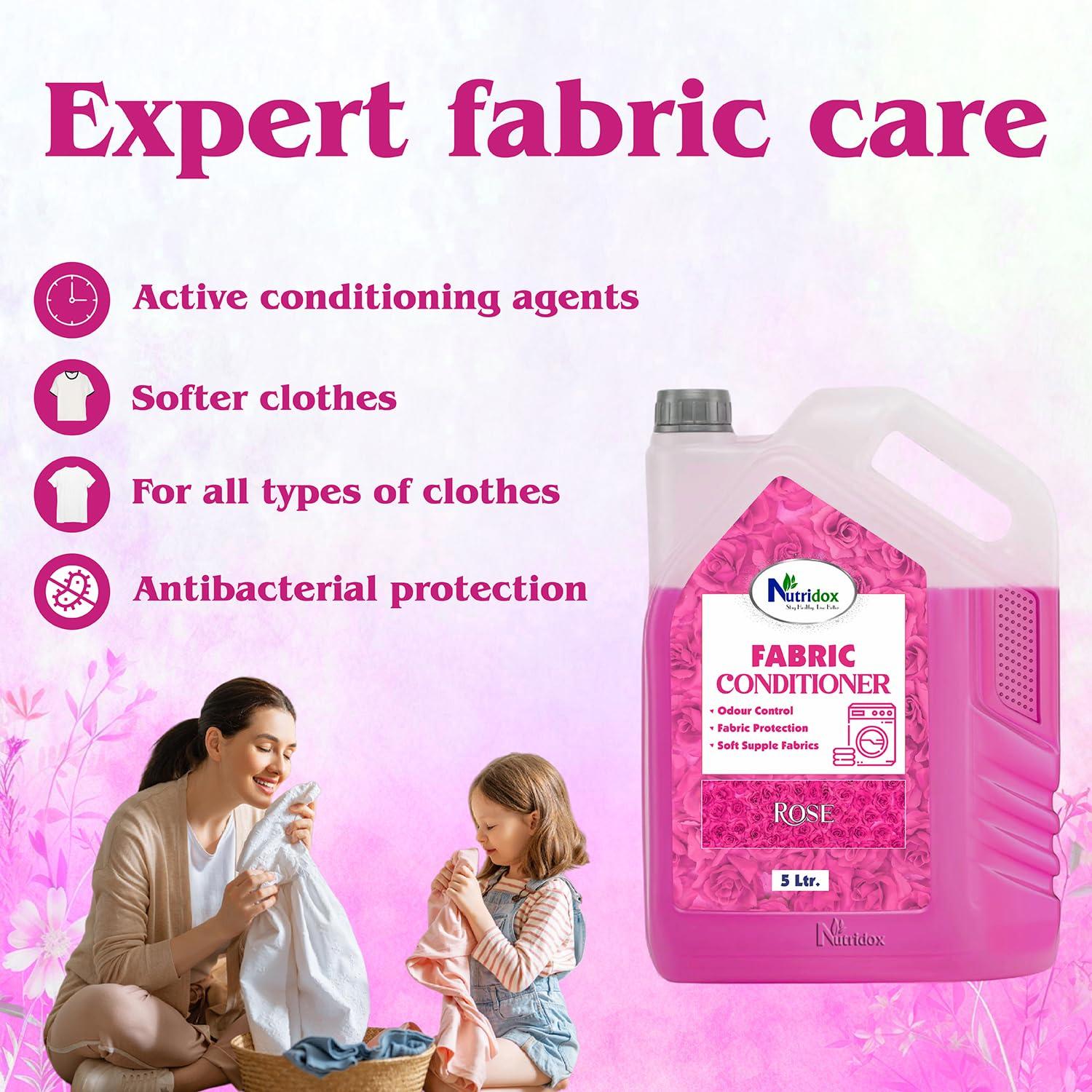 NUTRIDOX Nutridox Fresh Fabric Conditioner 5 L - Refill | After Wash Liquid Fabric Softener | Softness, Shine & Long Lasting Freshness (Offer Pack)