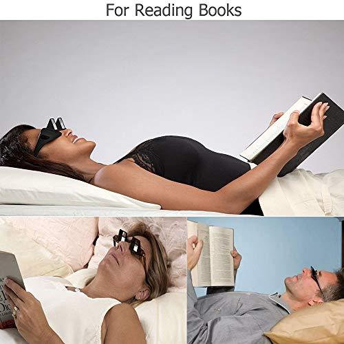 Pevor Lazy Readers Prism Glasses Bed Prism Spectacles Horizontal Eyeglasses for Reading/Watching TV Lying Down in Bed/Sofa, Myopia Presbyopic usable, Unisex