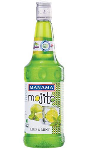 Manama Manama Lime and Mint Mojito, Blue Curacao Fruit Syrup, Lime Ice Tea and Peach Ice Tea (750ML Each), Pack of 4