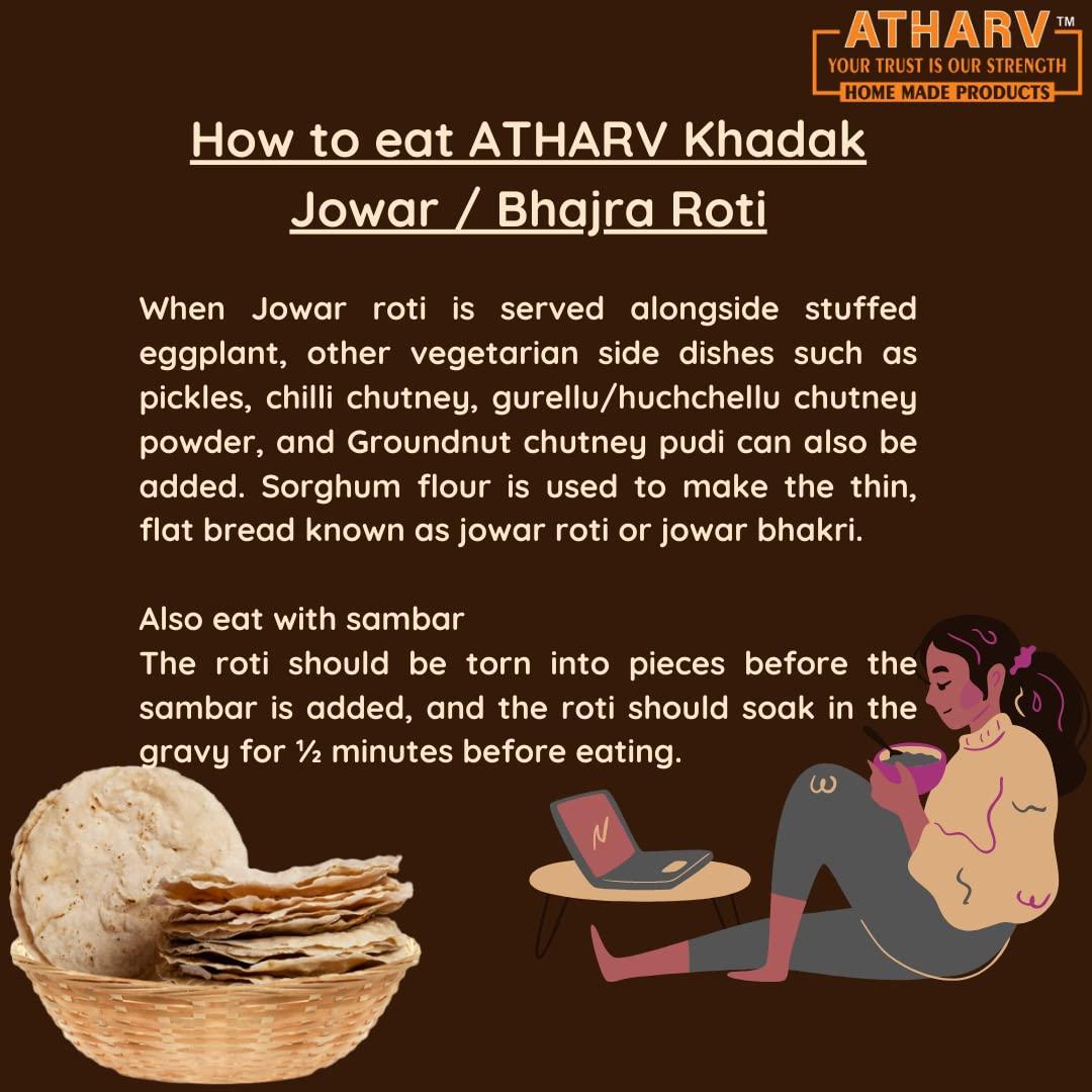ATHARV HOME MADE PRODUCTS KHADAK JOWAR & BHAJRA ROTI I READY TO EAT I 100% ORGANIC