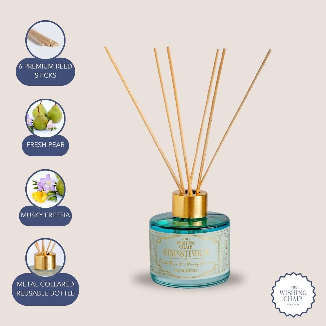 The Wishing Chair The Wishing Chair Reed Diffuser Set with 6 Sticks | Aroma Diffuser for Home | Toxin Free Bathroom Freshener | Starstruck Room Freshener for Home | Eco Friendly | 120ml (Set of 1)