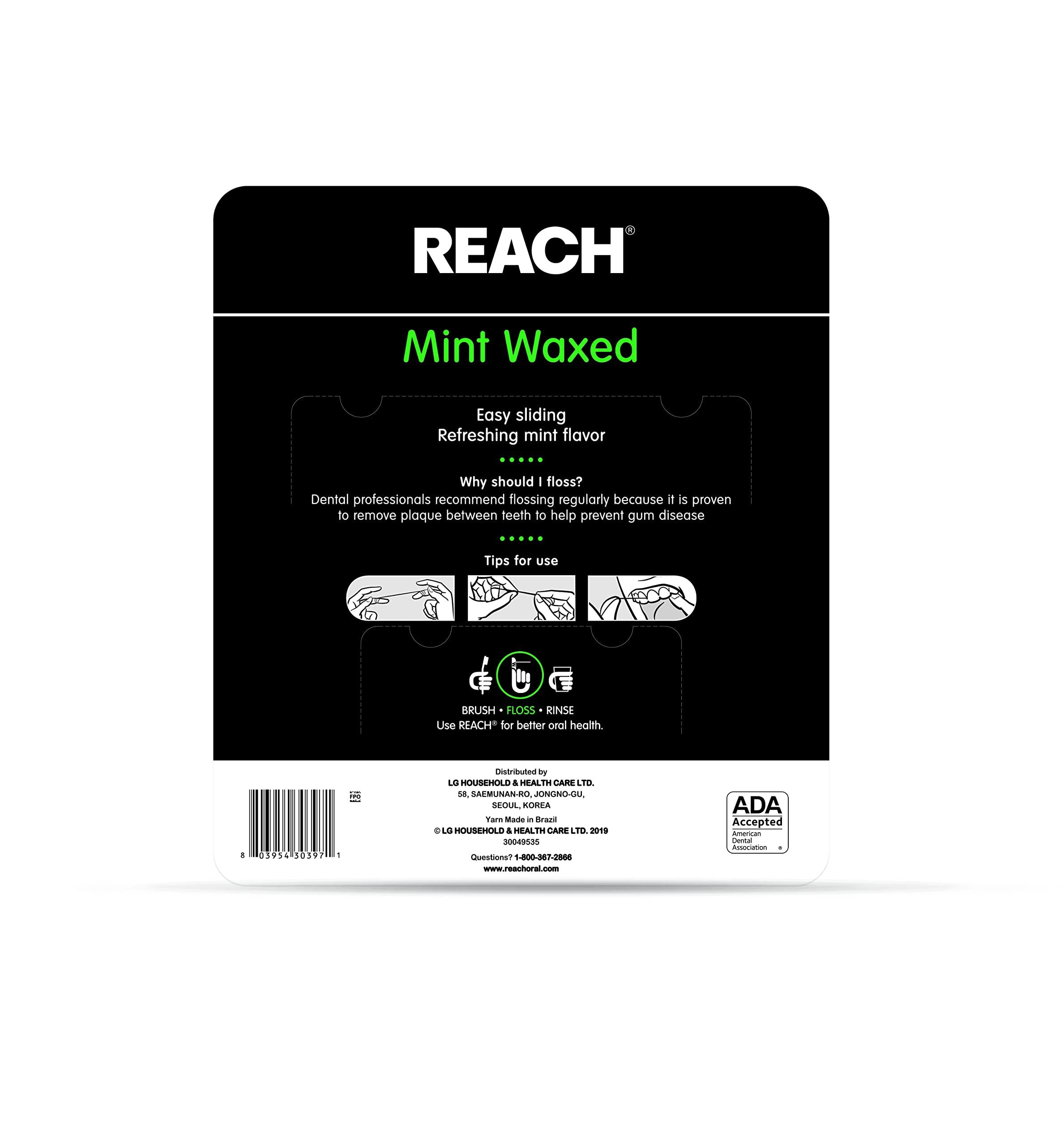 Reach Reach Mint Waxed Dental Floss 100 Yards Per Pack Pack of 5 AD