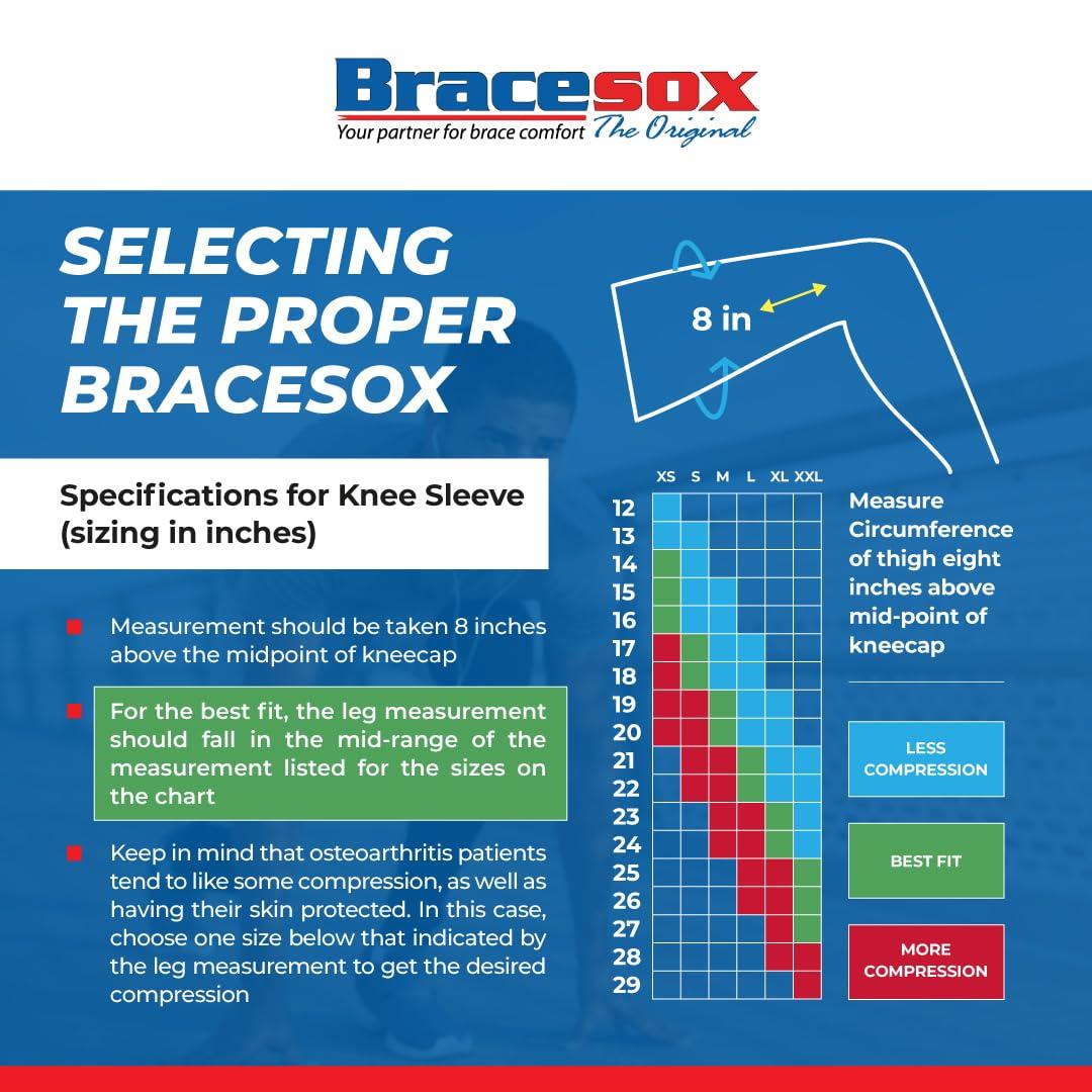 BraceSox Bracesox Knee Brace Undersleeve - Cotton/Lycra - Large