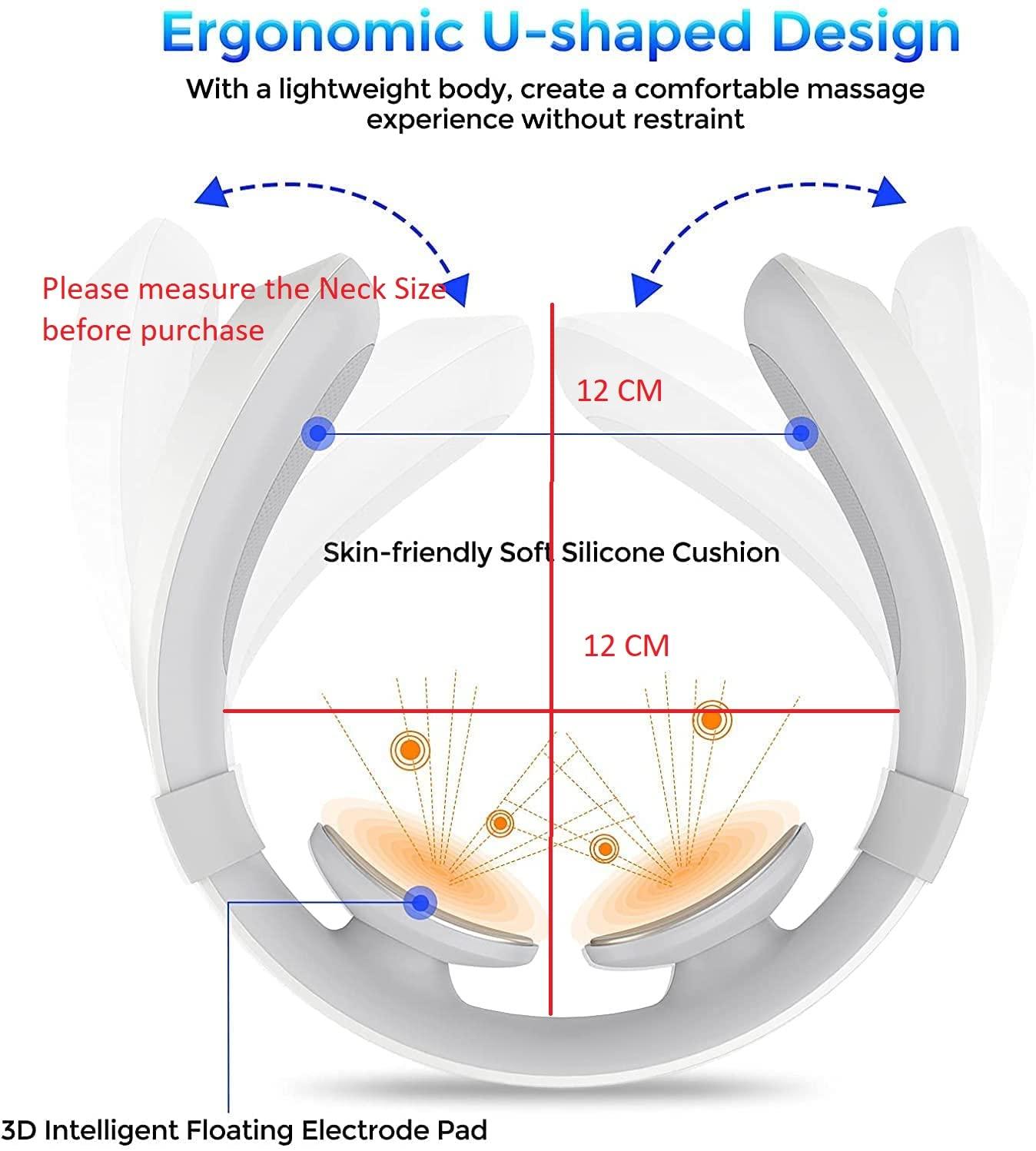 HOUZAIDE WORLD OF WELLNESS & CARE HOUZAIDE WORLD OF WELLNESS & CARE Electric Pulse Neck Massager for Neck Pain relief, Cervical Pain Relief Massager With Heat & TENS pulse ,Rechargeable Deep Tissue Massager, Father\'s Day gift option