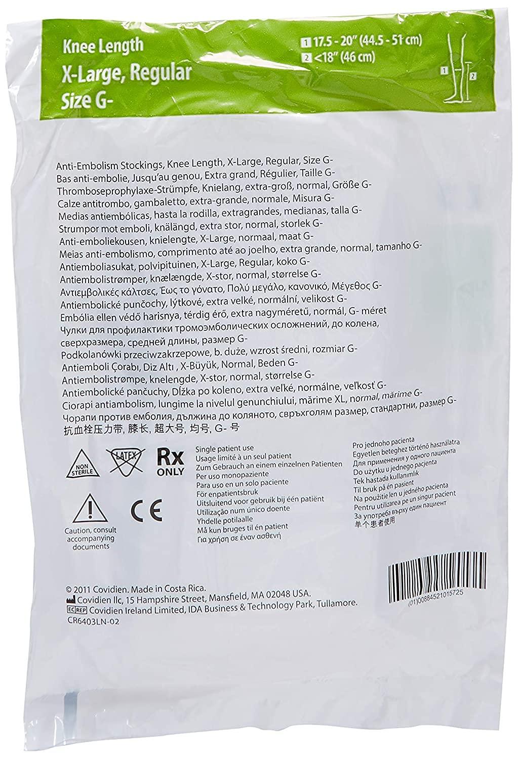 COVIDIEN TED STOCKING KNEE XLG REGULAR (PR)