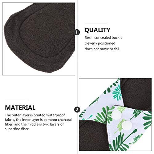Artibetter ARTIBETTER 4Pcs Menstrual Pads Sanitary Pads Washable Bamboo Menstrual Cloth Pads Incontinence Pads with Bag for Women Girls (Random Color)