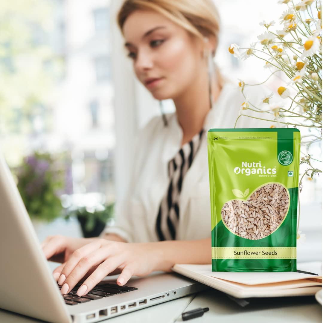 Nutri Organics Nutri Organics Sunflower Seeds 200g - Raw Seeds for Eating | Healthy Snacks | High in Vitamin, Fibre & Protein