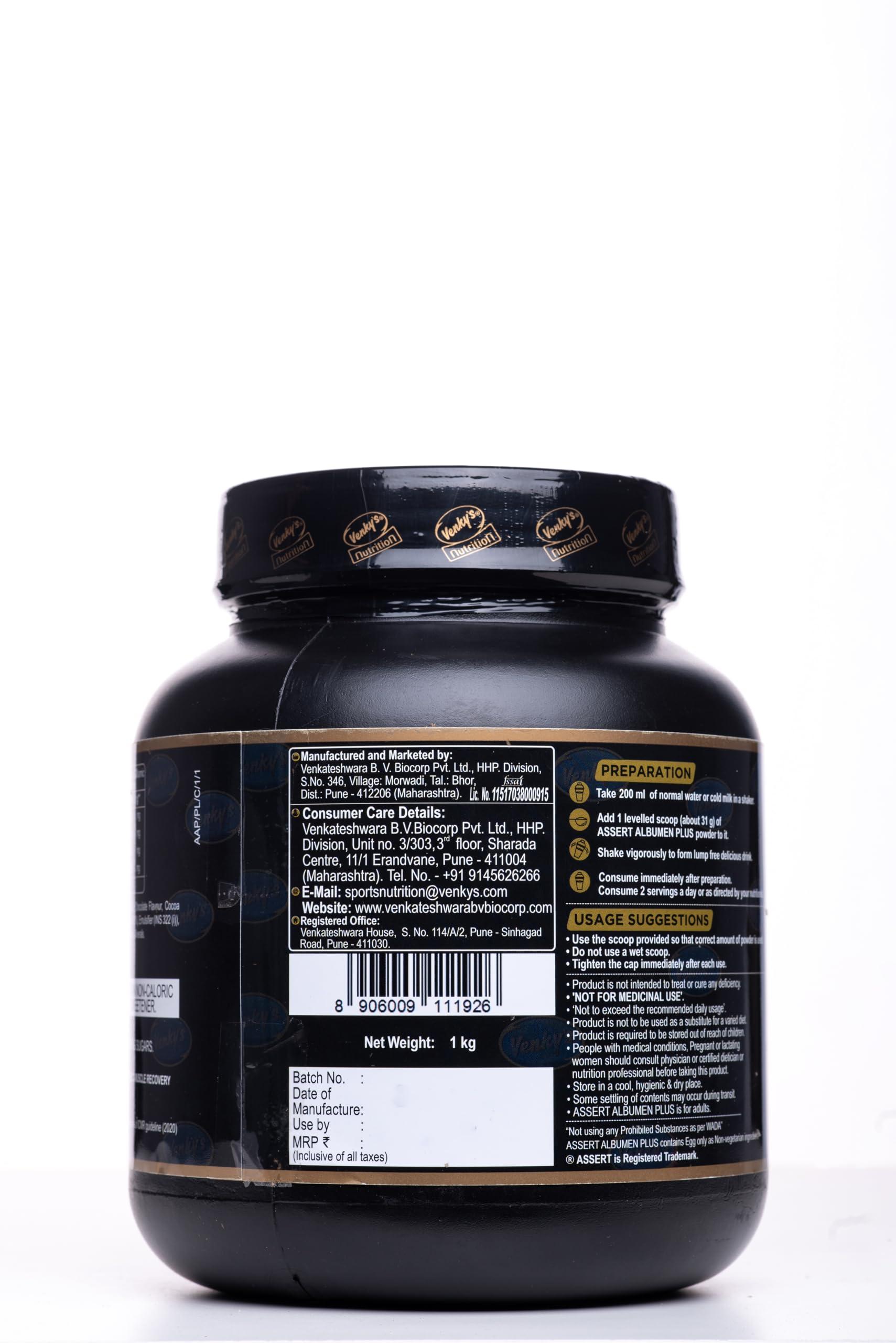Venky\'s Nutrition Venky\'s Nutrition Assert Albumen plus - 1 KG (Chocolate) with New Pack