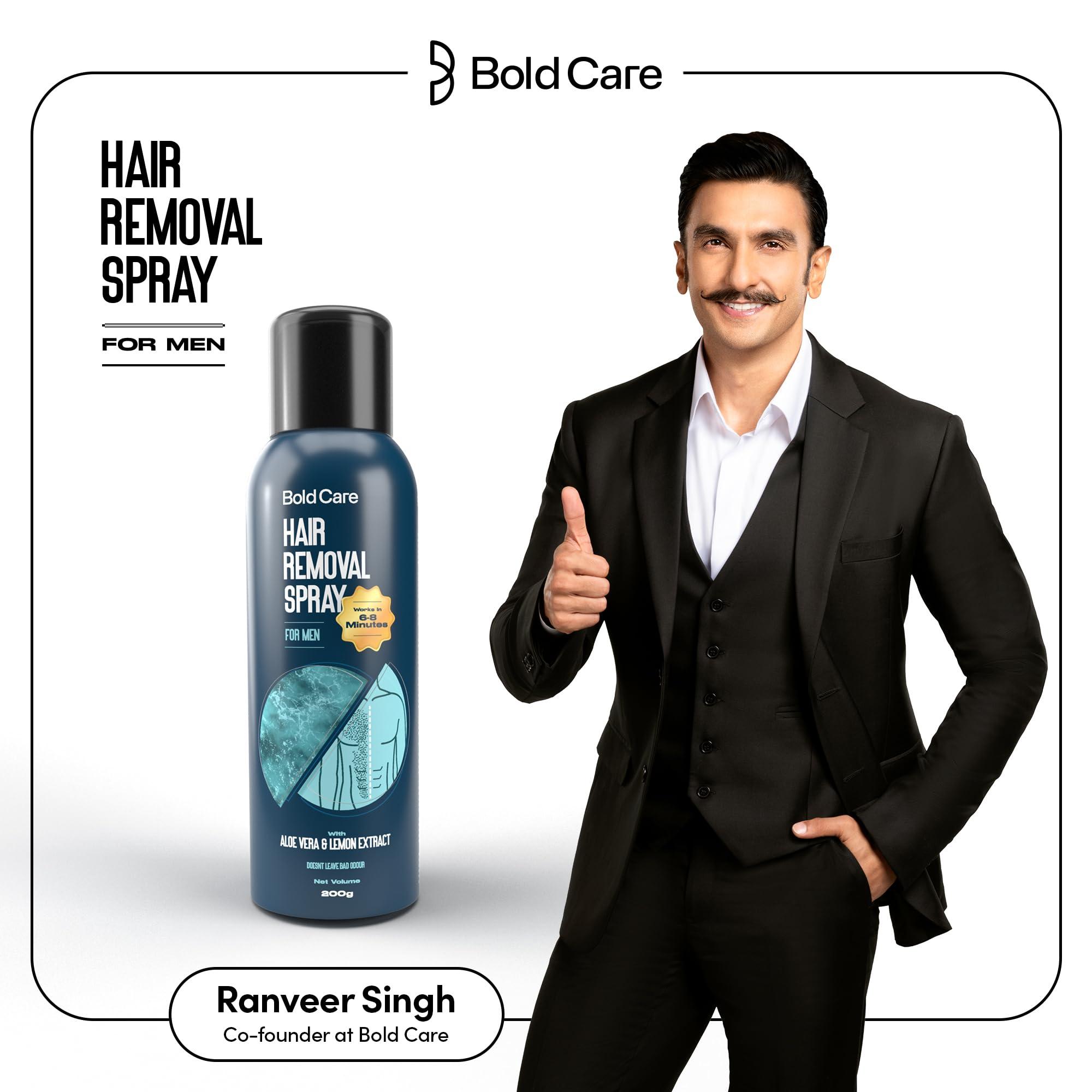 Bold Care Bold Care Hair Removal spray for men 200 ml - Fast & Painless Body Hair Removal Spray for Smooth Back, Chest, Legs, Arms, underarms with Aloe Vera & Lemon Extract - 1 Pack | hair remover private parts