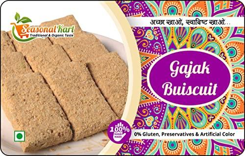 SEASONALKART Seasonal Kart Homemade gazak Biscuit | Winter Delight Sweets 400 gms | gazak Sesame Chikki | Tilkut gazak | Sesame Chikki | Gud gazak