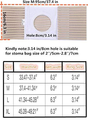 RousuCare Ostomy Belt Colostomy Belt (Hole 3.14\") Medical Stoma Support Ostomy Hernia Belt Ostomy Hernia Belt Stomach Truss Binder with Compression Support (L: 41.34\'\'-45.28\'\')