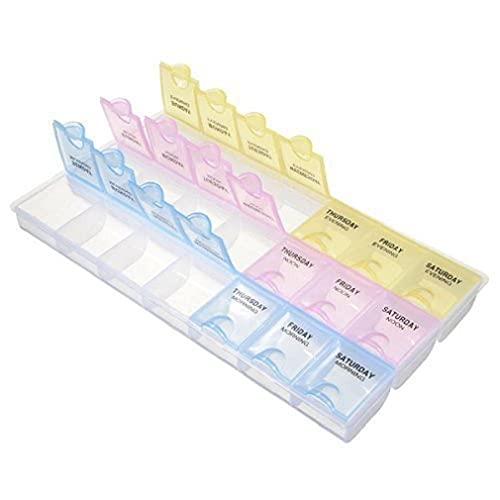 SYGA SYGA Pill Box with 7 Day Weekly Daily Pill Box Portable Tablet Container Organiser Medicine Dispenser Storage Travel Pill Holder Case