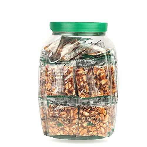 EVERGREEN SNACKS Evergreen Snacks - Peanut Chikki Jar - (15gm X 50pcs), No Added Preservatives or Colours - Healthy & Crunchy Chikki