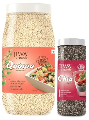 JIWA healthy by nature JIWA healthy by nature Organic Quinoa, 1 Kg, (Certified Organic & Gluten Free) & JIWA healthy by nature Organic Chia Seeds 200 g, Certified Organic