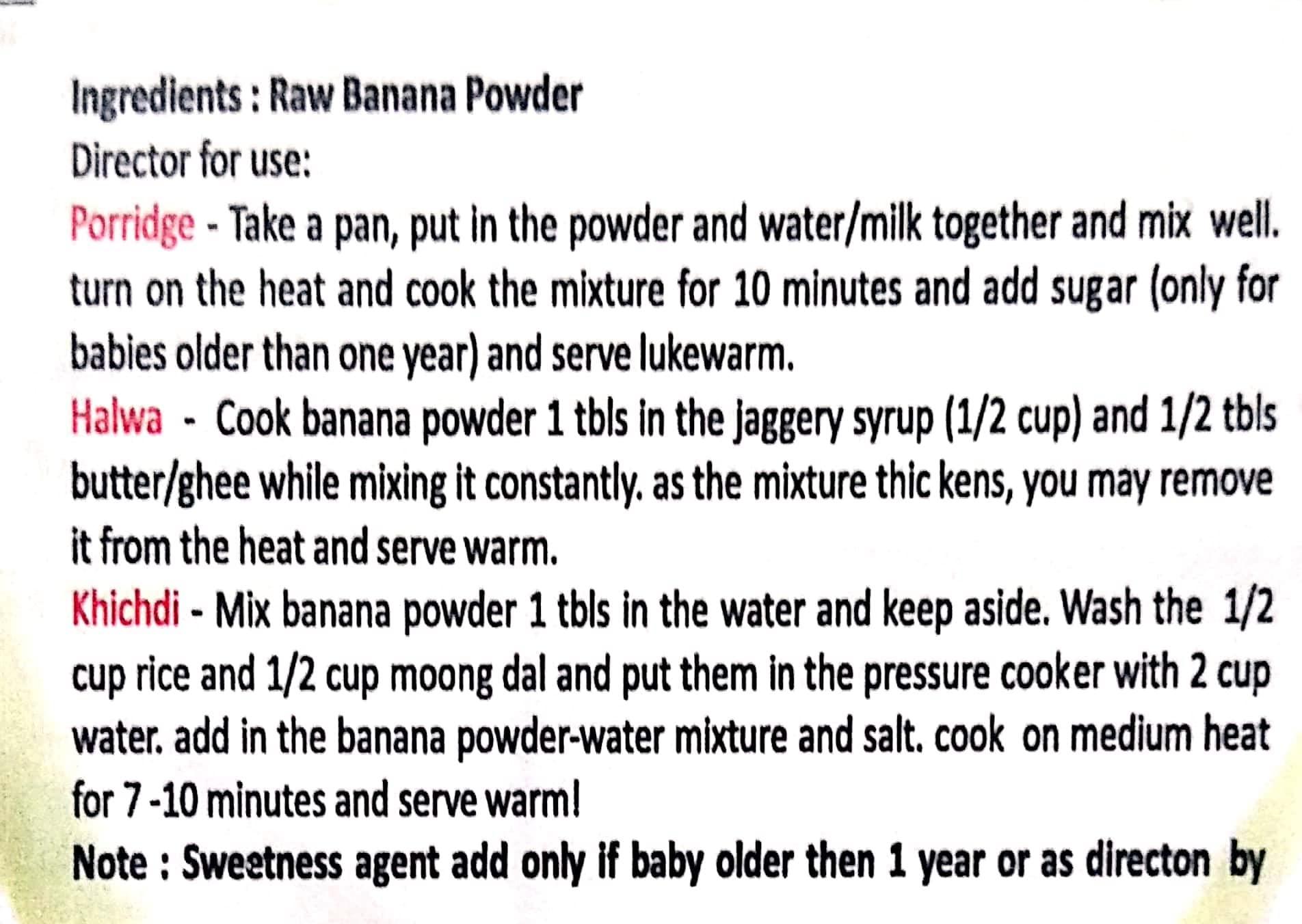 SHOODDH SHOOODH Sun Dried RAW Banana Powder for Babies Porridge Eating 250GM