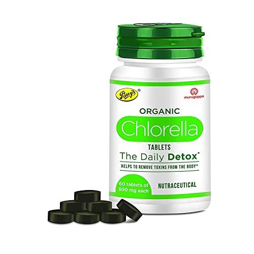 Parry's Wellness Parry's Wellness Organic Chlorella The Ultimate Detox Superfood Protects Liver and promotes Health | Removes Heavy Metals & Body Toxins | 100% Organic & Safe | Made In India – 60 Tablets (500mg Each)