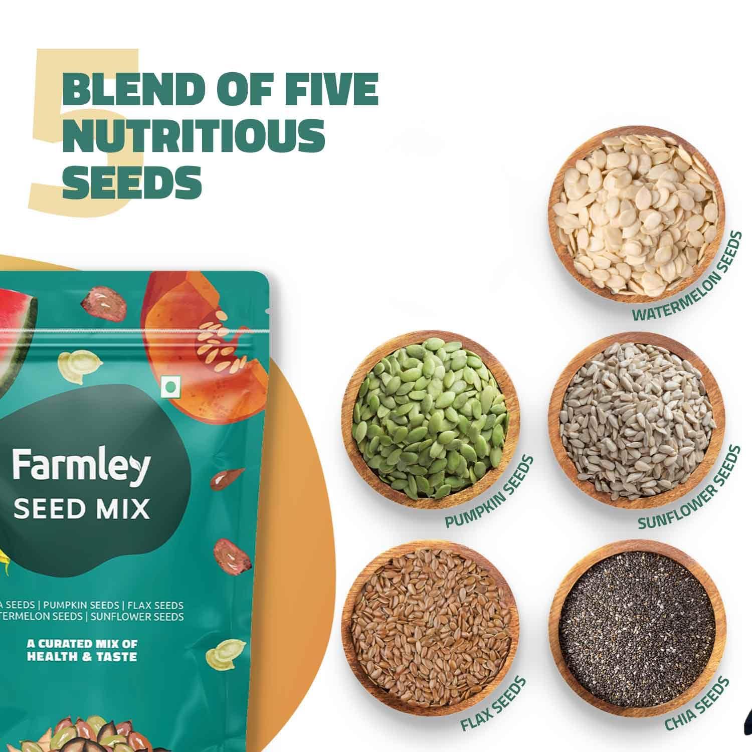 Farmley Farmley Trail Mix Dry Fruits 200g | Dried Berry Mix 200g | Protein Rich Seed Mix 200g | Total 600g | Mix Dry Fruit Snack Combo